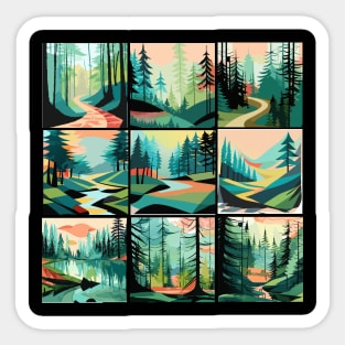 watercolor techniques to create a dreamy and ethereal painting of a forest landscape, perfect for a nature-inspired t-shirt design2 Sticker